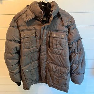 BEN SHERMAN men’s gray hooded puffer coat. Heavy. Barely worn